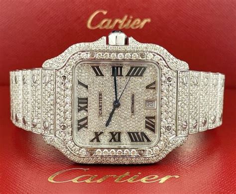 how much is a cartier watch with diamonds|cartier santos iced out price.